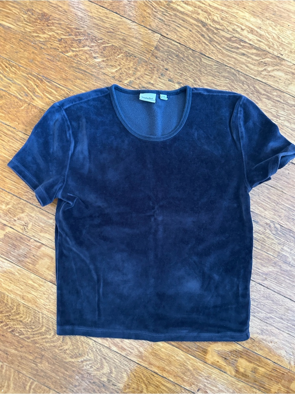 Sunday Best Navy Velvet Tee